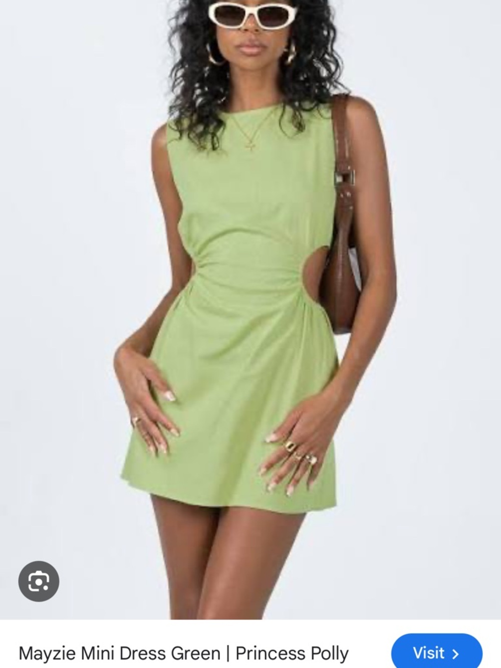 Princess Polly Light Green Cutout Mini Dress
